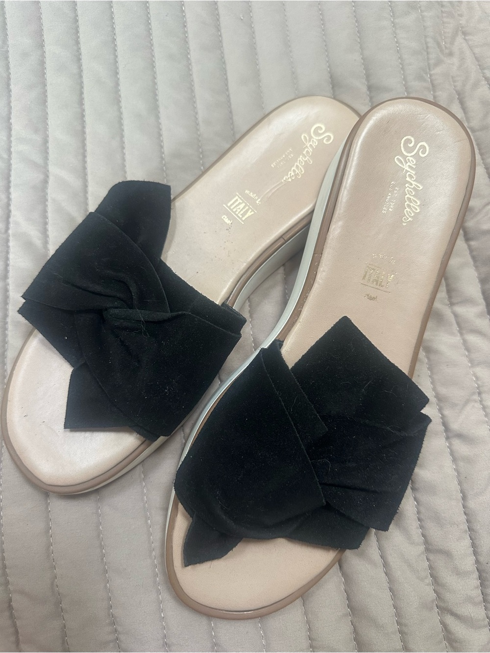 Seychelles Black Knotted Slide Mules